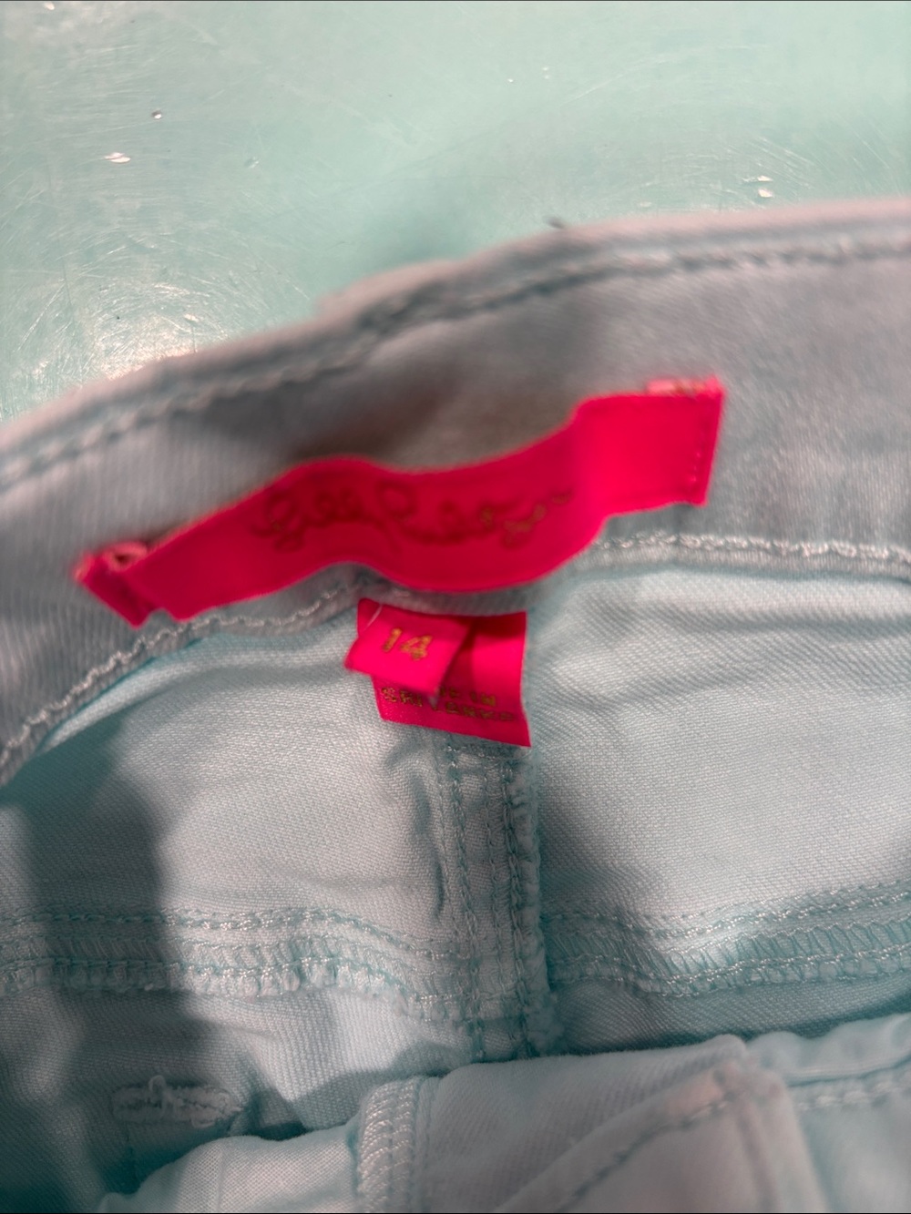 Lilly Pulitzer sky blue Jeans with fringe - Picture 3 of 6